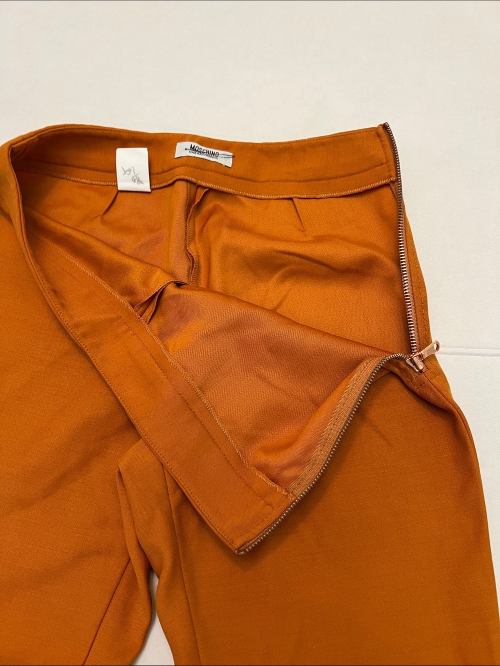 MOSCHINO CHEAP AND CHIC BURNT ORANGE BROWN PULL ON VIRGIN WOOL PANT SIZE 4 - Picture 7 of 13